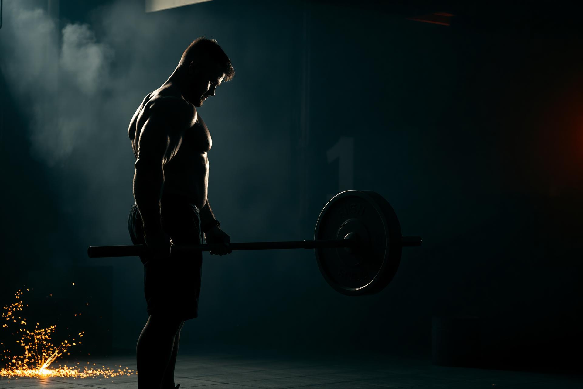 Athlete training in an industrial gym